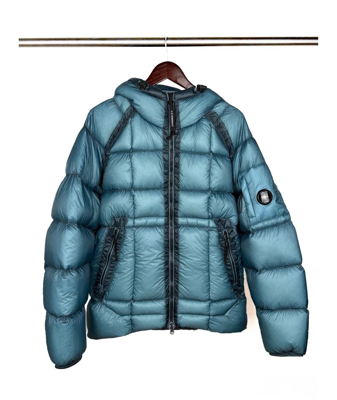 CP COMPANY Бирюзовый полиамидовый пуховик, фото 8