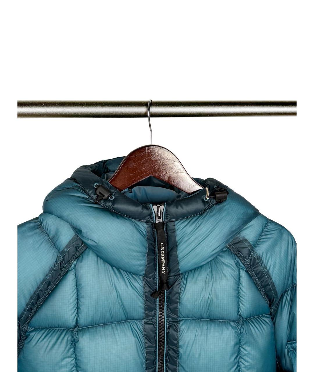 CP COMPANY Бирюзовый полиамидовый пуховик, фото 3