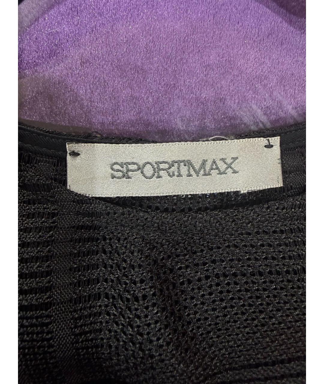 SPORTMAX Черная шелковая блузы, фото 2