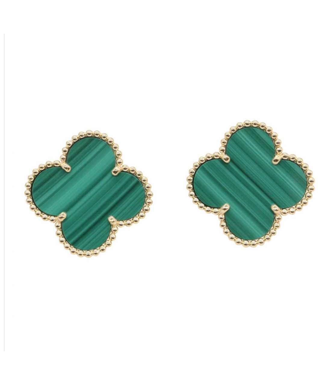 VAN CLEEF & ARPELS Зеленые серьги из желтого золота, фото 1