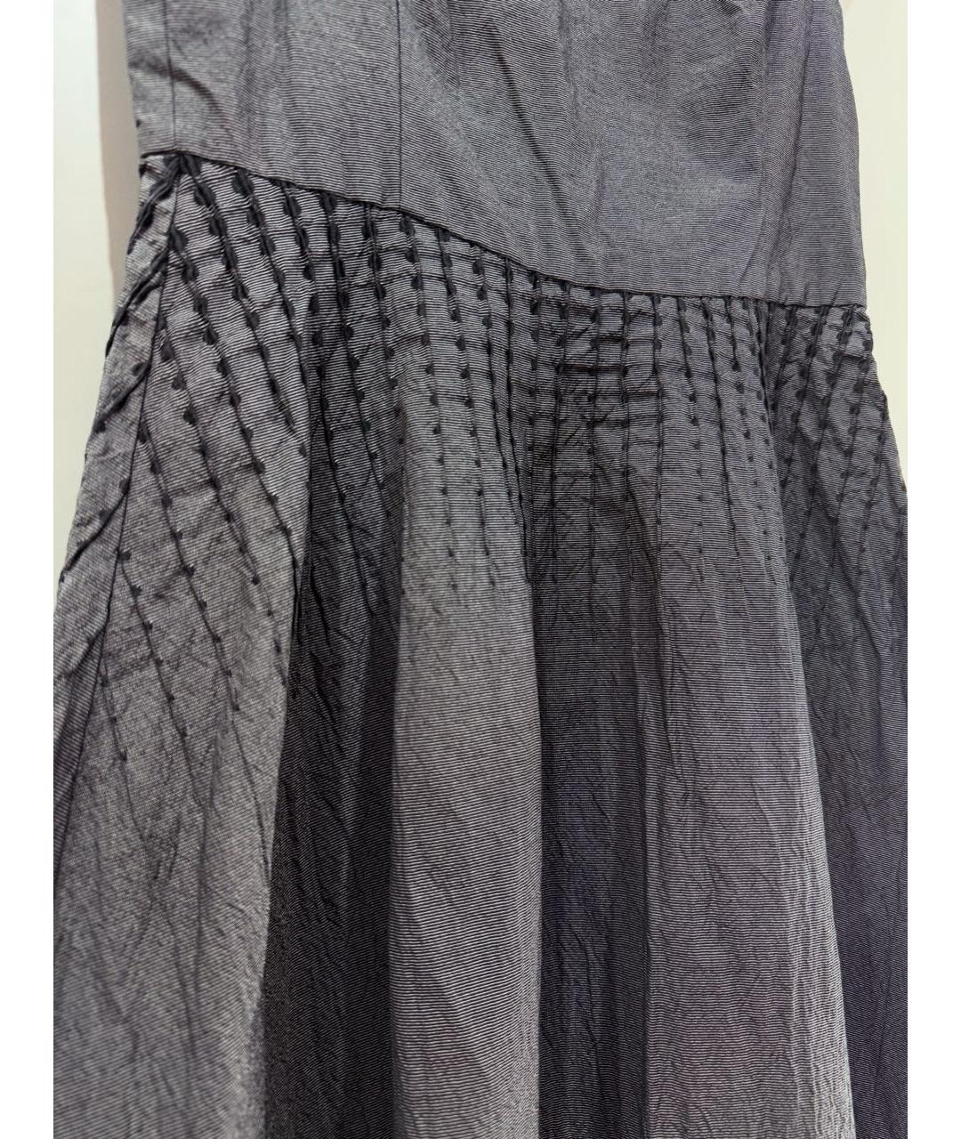 EMPORIO ARMANI Антрацитовое хлопковое коктейльное платье, фото 3