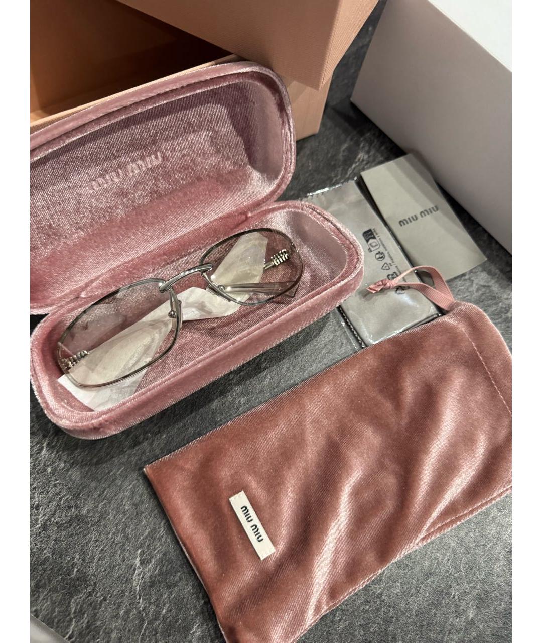 MIU MIU Антрацитовые металлические солнцезащитные очки, фото 2