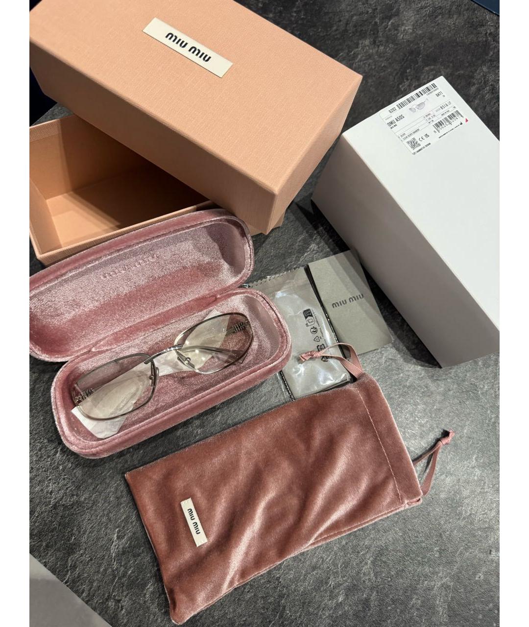 MIU MIU Антрацитовые металлические солнцезащитные очки, фото 4