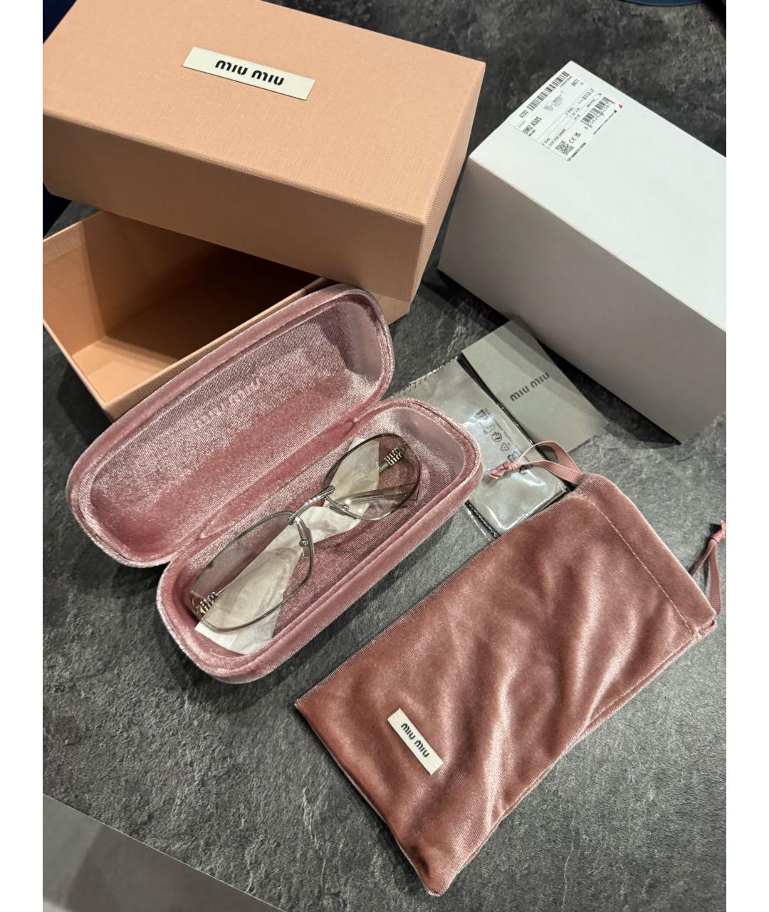 MIU MIU Антрацитовые металлические солнцезащитные очки, фото 3