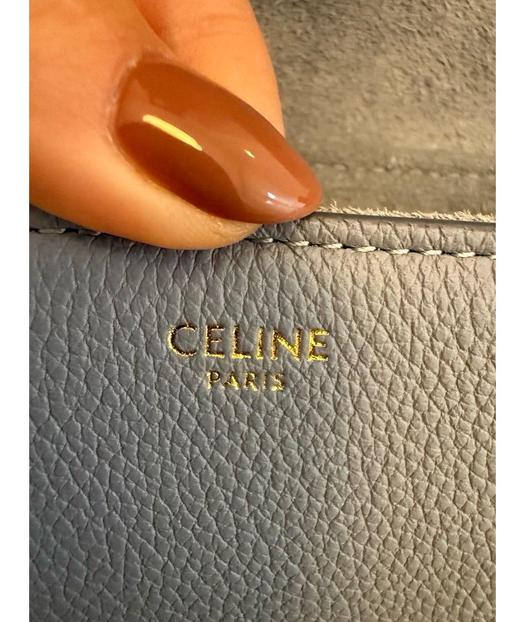 CELINE Голубая кожаная сумка через плечо, фото 7