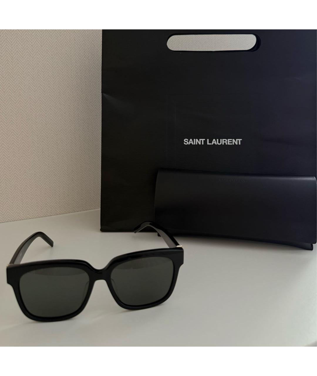 SAINT LAURENT Черные пластиковые солнцезащитные очки, фото 7