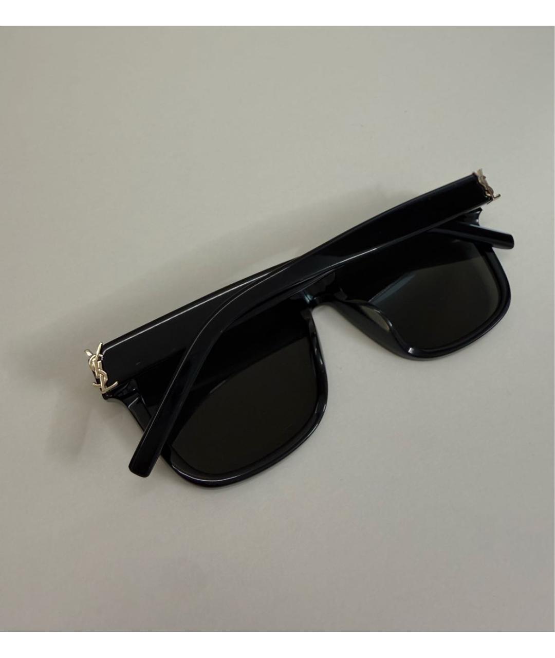 SAINT LAURENT Черные пластиковые солнцезащитные очки, фото 5