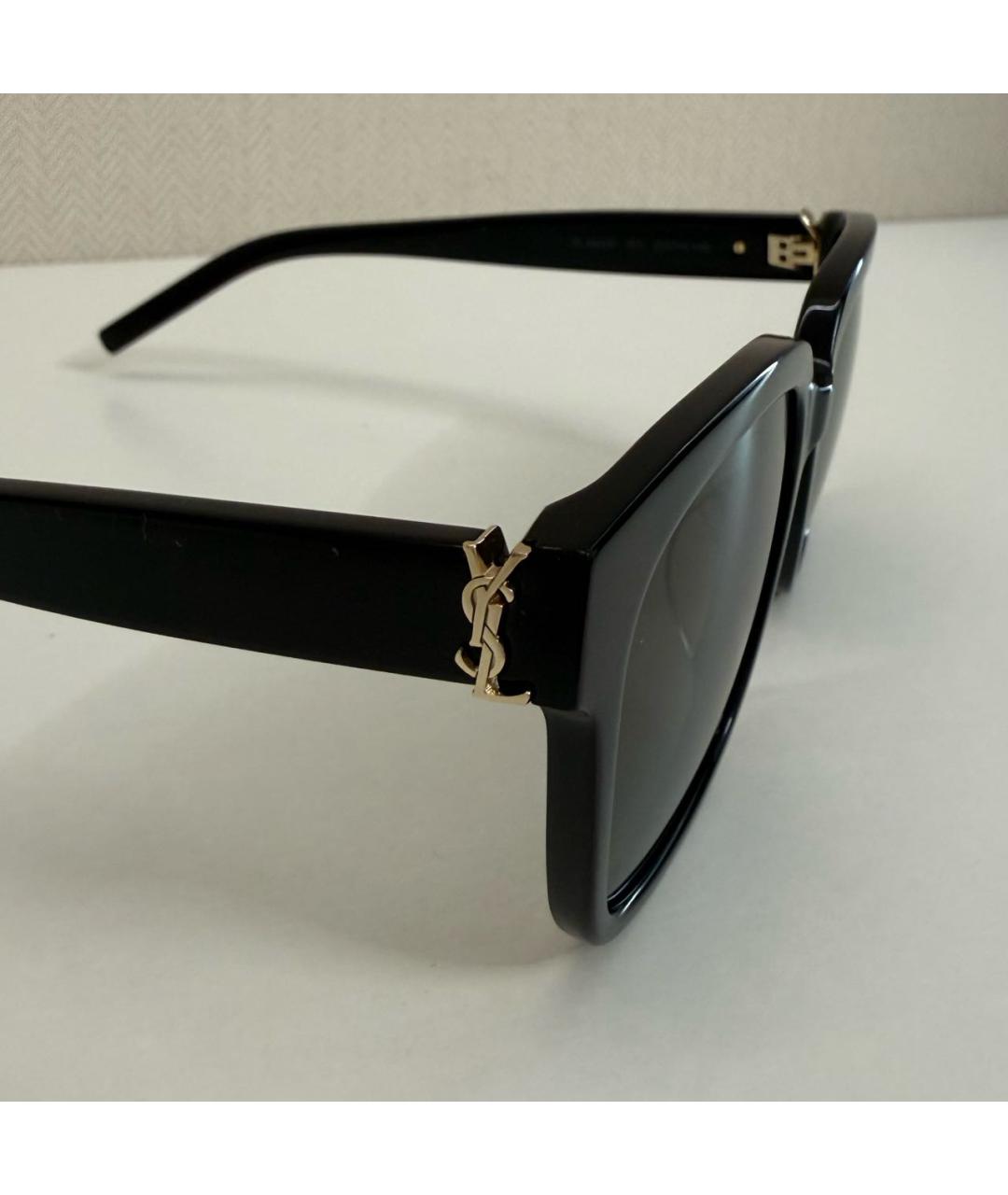 SAINT LAURENT Черные пластиковые солнцезащитные очки, фото 3