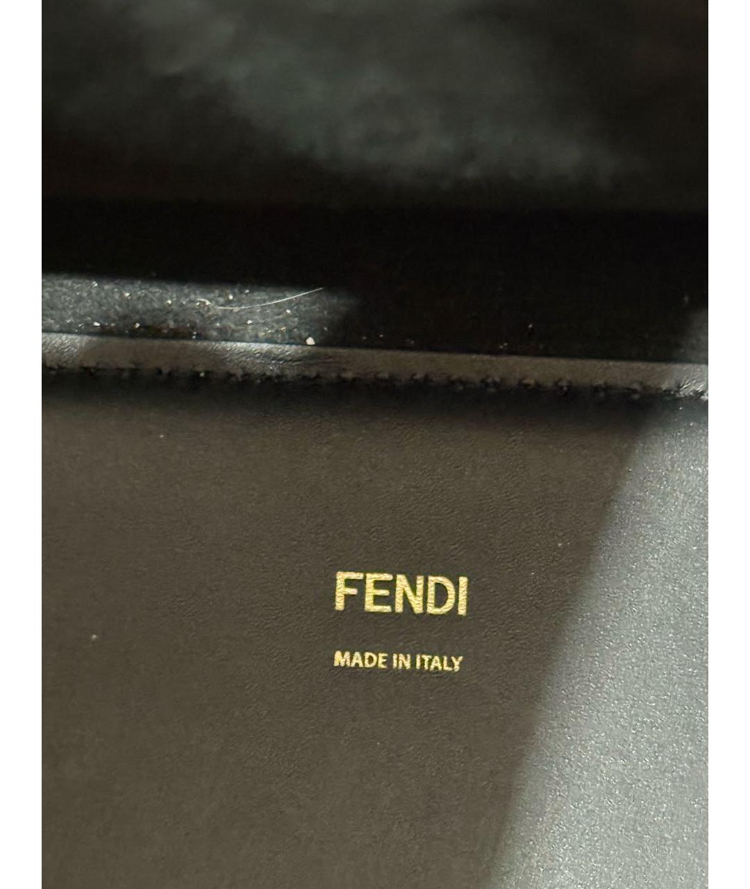 FENDI Черная кожаная сумка тоут, фото 2