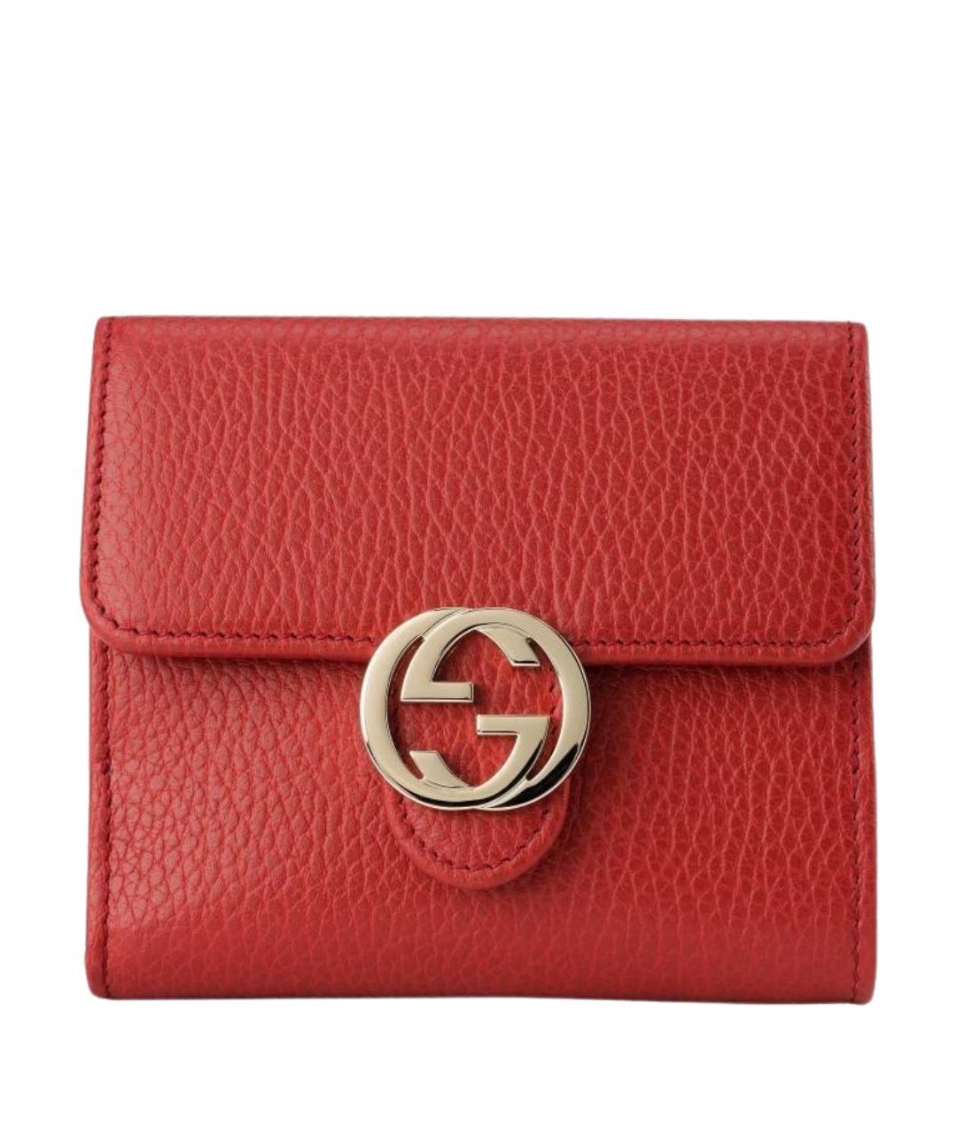 GUCCI Красный кожаный кошелек, фото 1