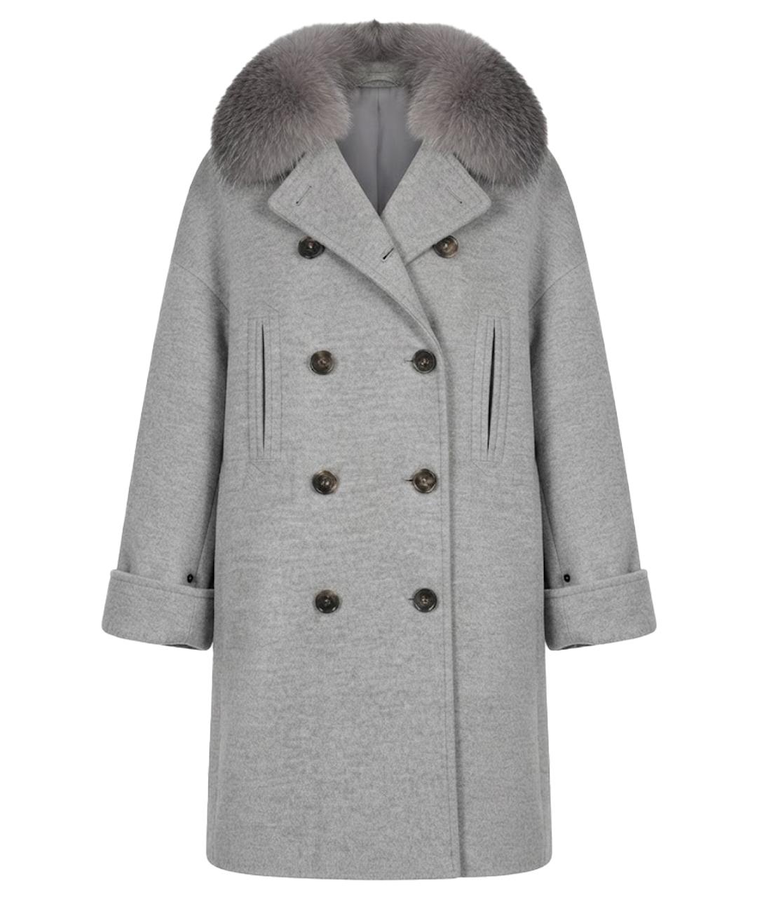 BRUNELLO CUCINELLI Серое пальто, фото 1