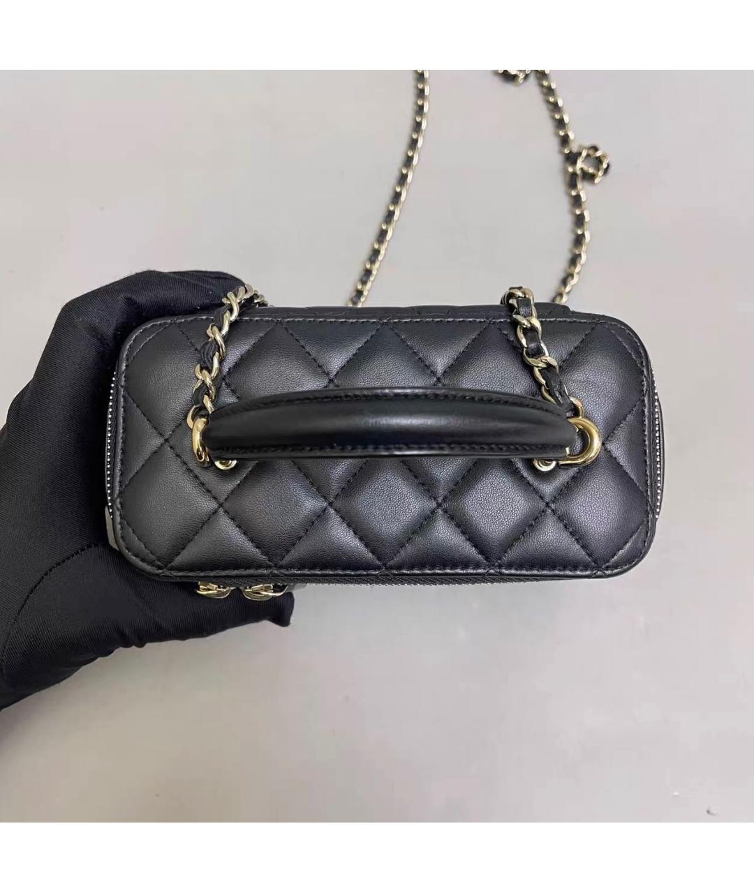 CHANEL Черная кожаная сумка через плечо, фото 6