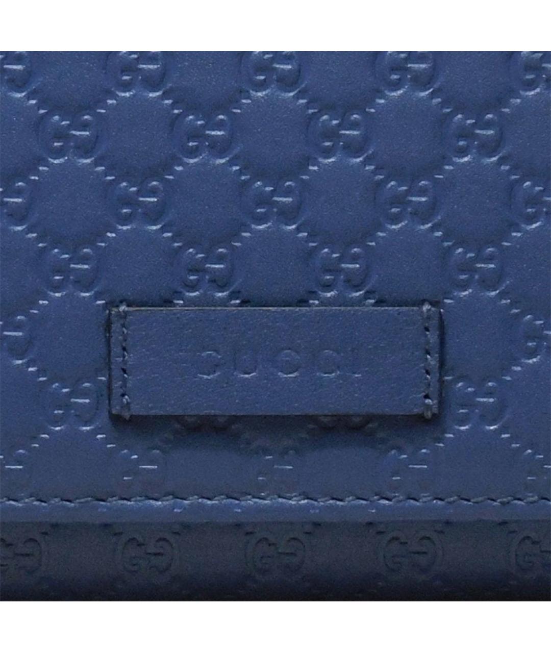 GUCCI Синий кожаный кошелек, фото 4