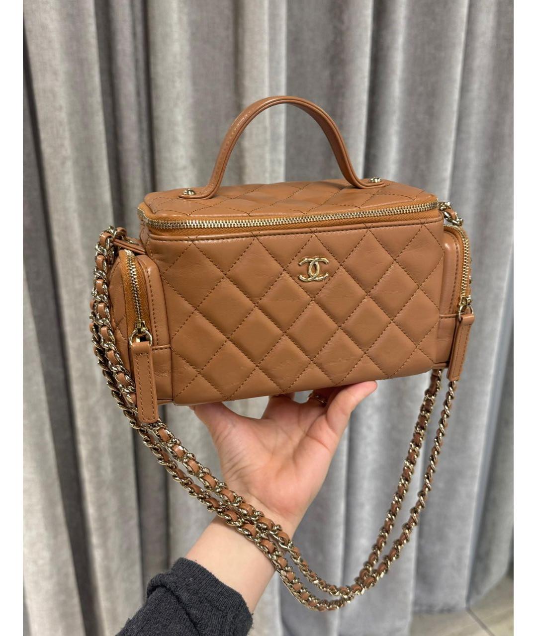 CHANEL Бежевая кожаная сумка через плечо, фото 2