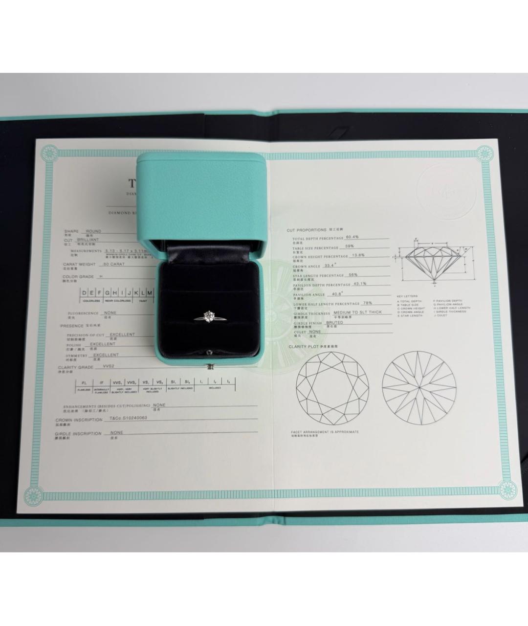 TIFFANY&CO Белое платиновое кольцо, фото 4