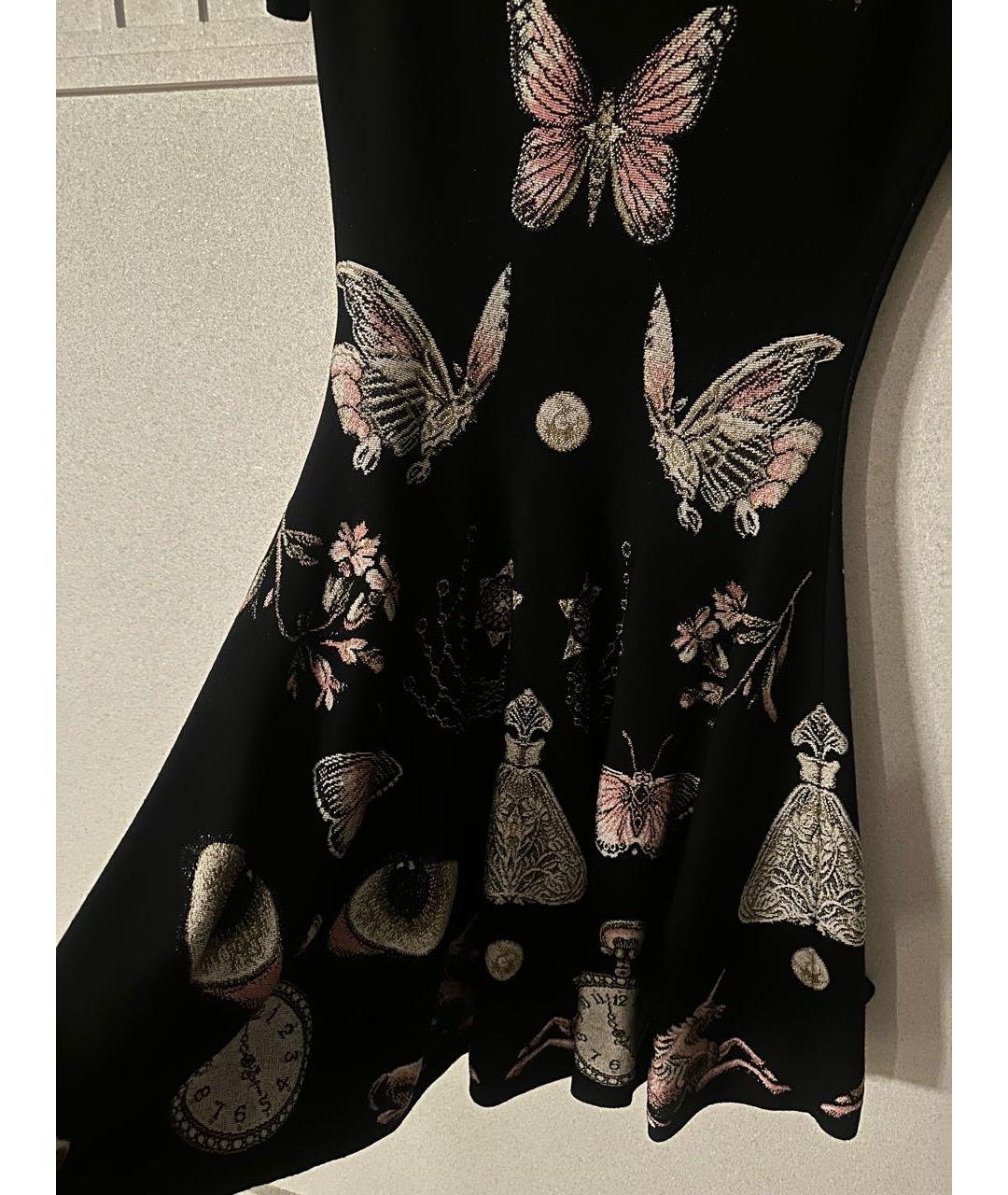 ALEXANDER MCQUEEN Черное шерстяное повседневное платье, фото 4