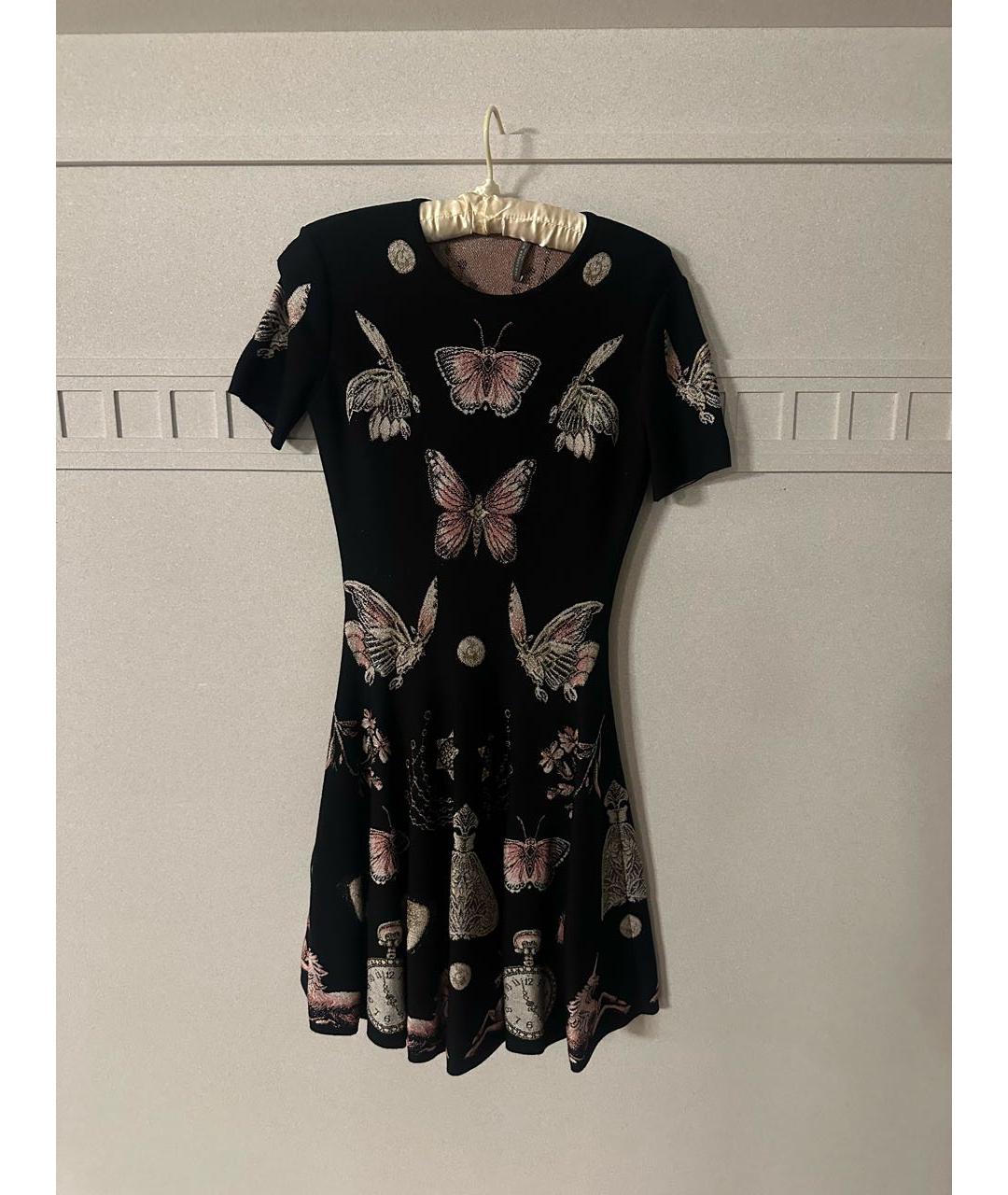 ALEXANDER MCQUEEN Черное шерстяное повседневное платье, фото 6