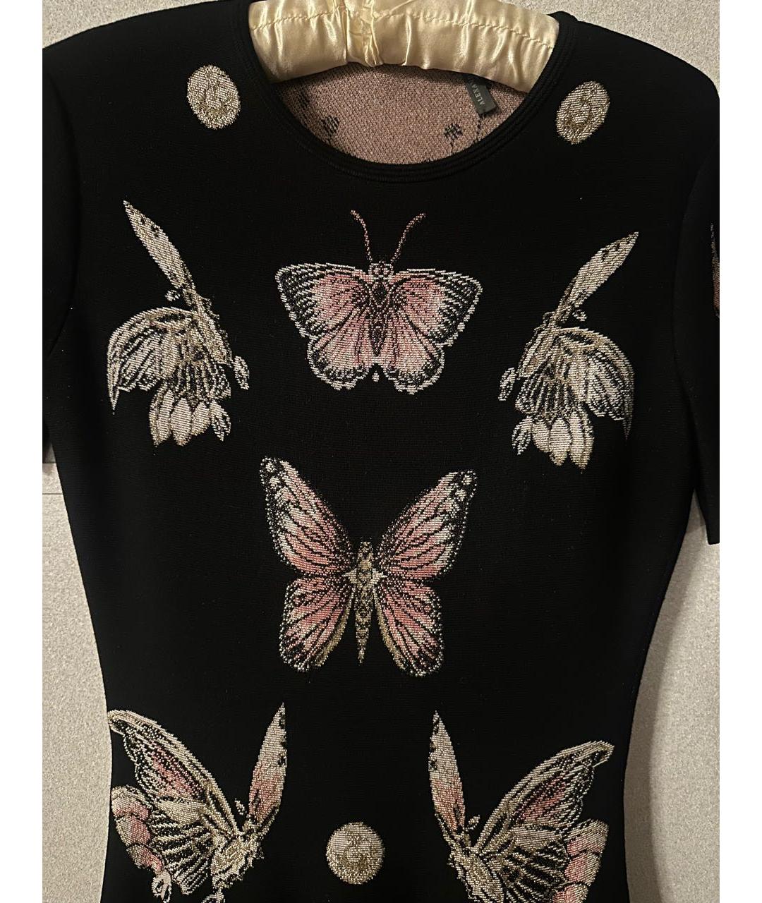 ALEXANDER MCQUEEN Черное шерстяное повседневное платье, фото 3