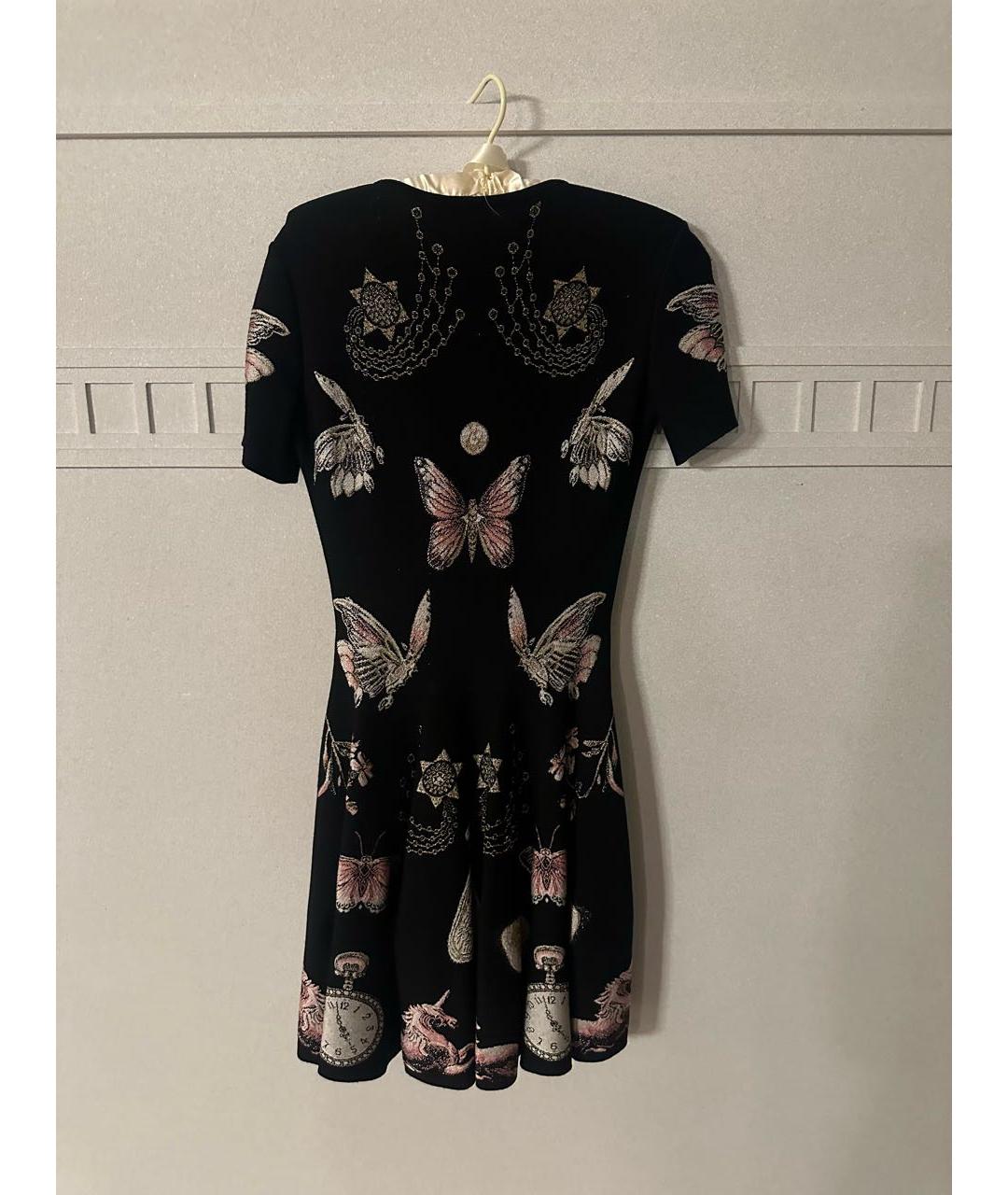 ALEXANDER MCQUEEN Черное шерстяное повседневное платье, фото 2