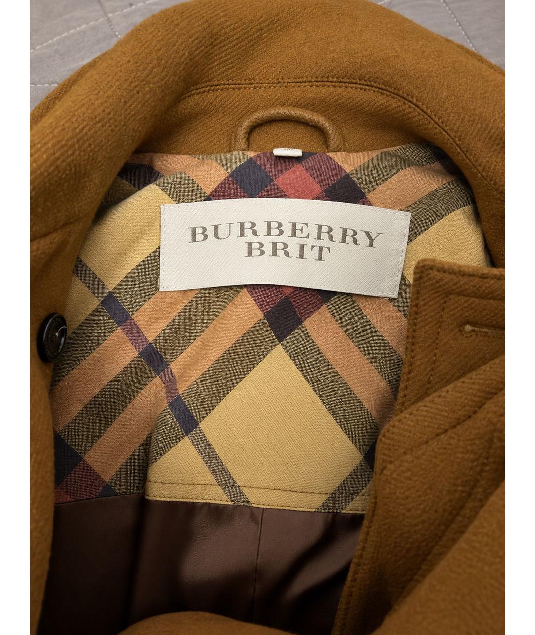 BURBERRY Коричневое шерстяное пальто, фото 3