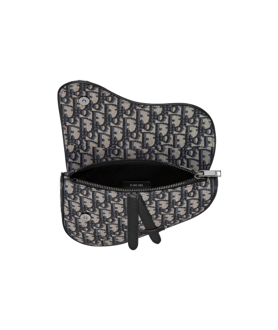 CHRISTIAN DIOR Темно-синяя поясная сумка из канвы, фото 3