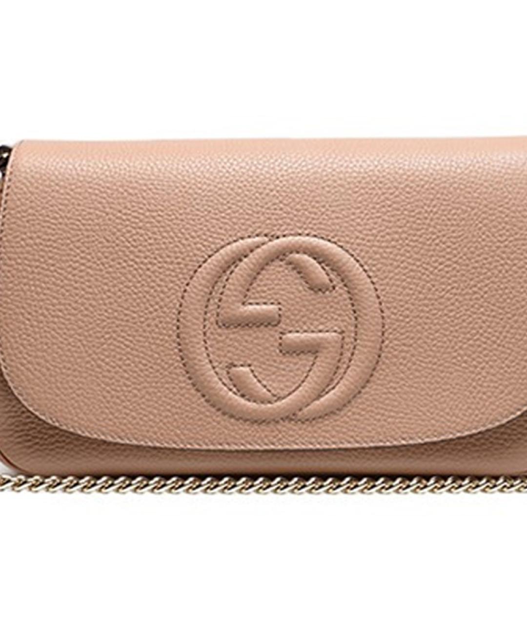 GUCCI Бежевая кожаная сумка через плечо, фото 3