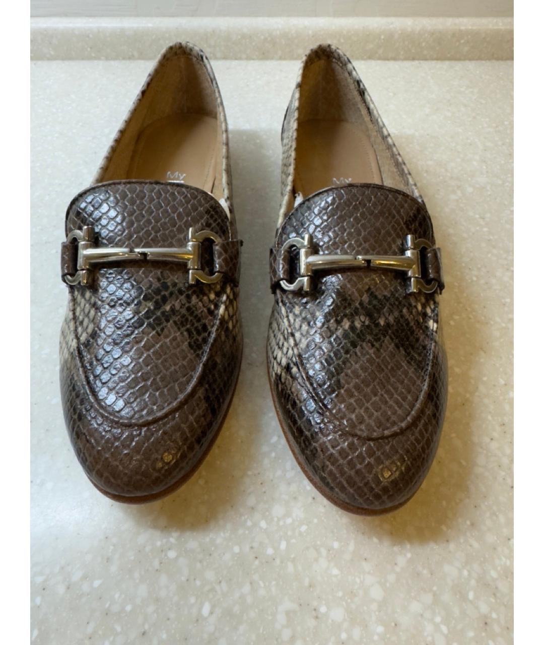 FERRAGAMO Коричневые кожаные лоферы, фото 2