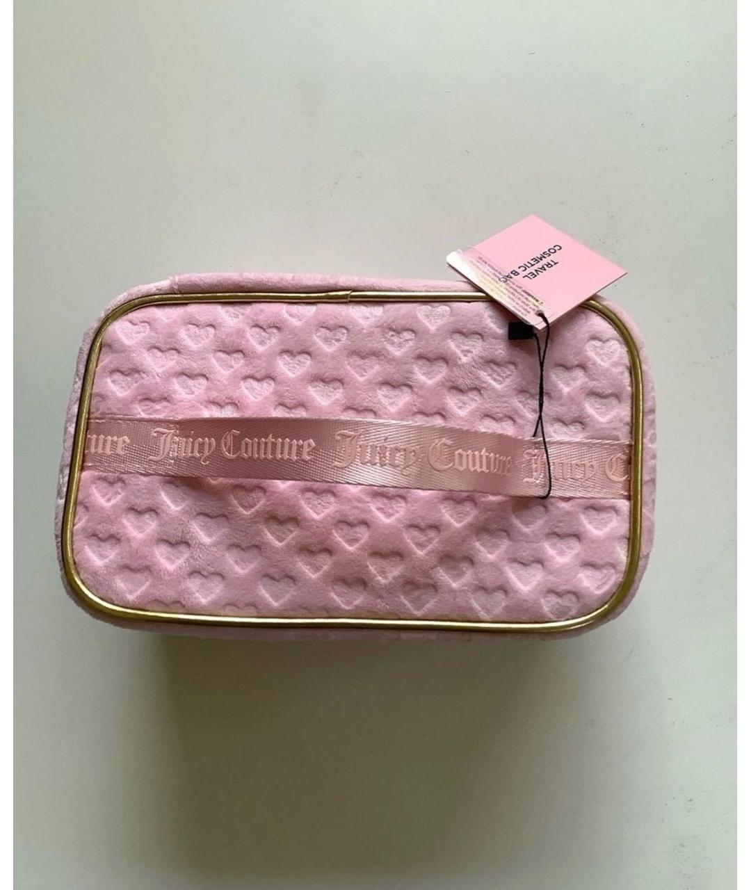 JUICY COUTURE Розовая бархатная косметичка, фото 2
