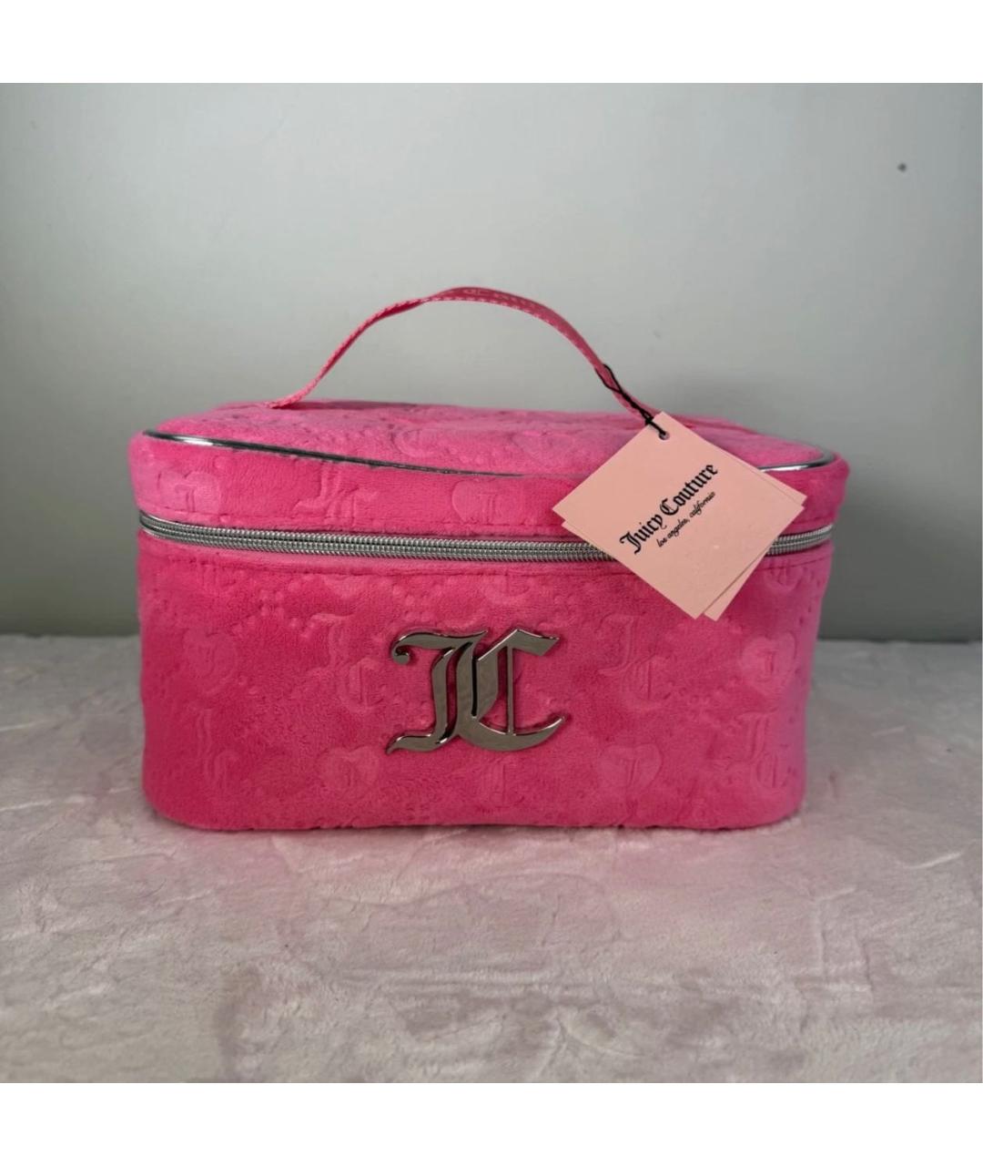 JUICY COUTURE Розовая бархатная косметичка, фото 5