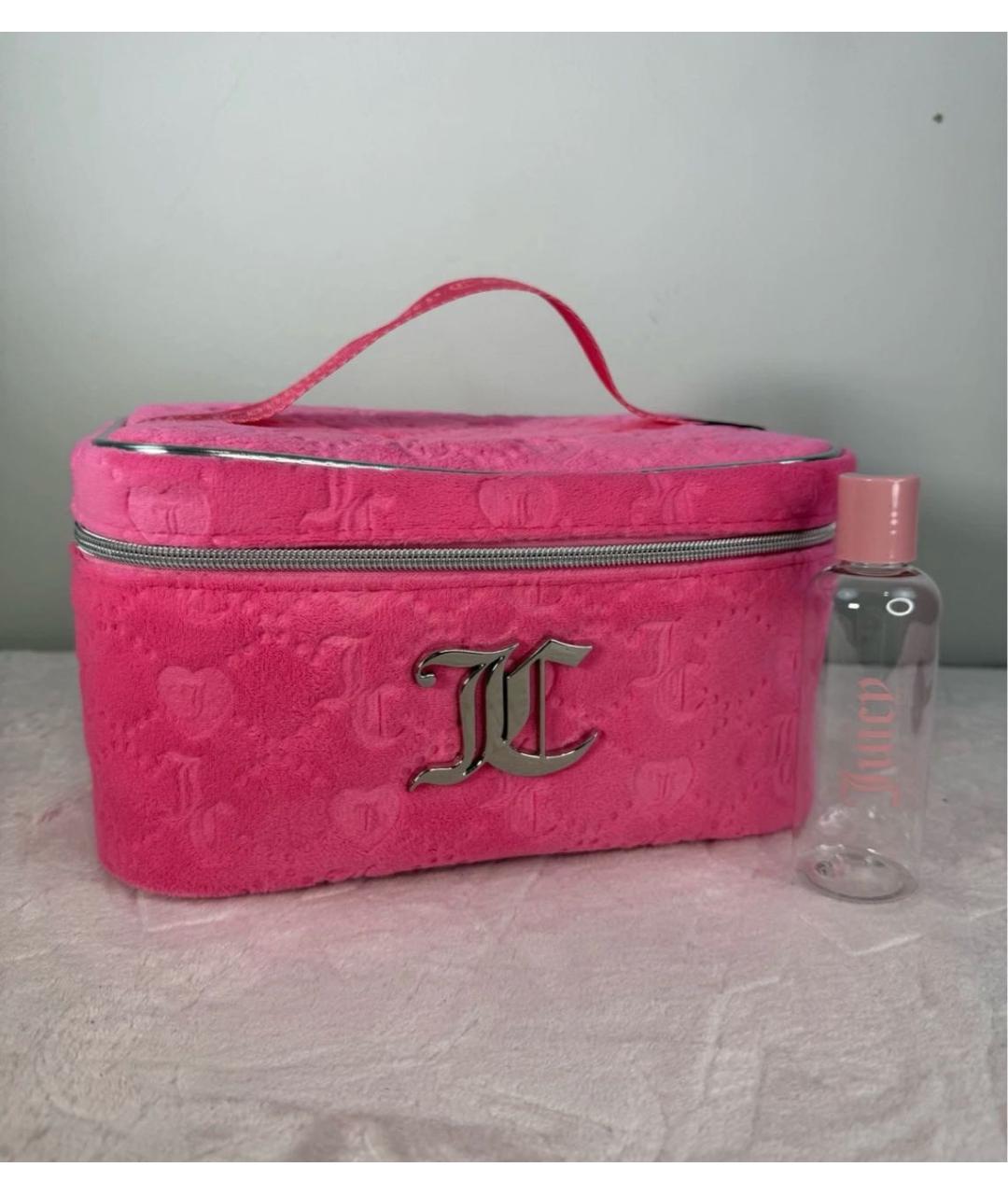 JUICY COUTURE Розовая бархатная косметичка, фото 4