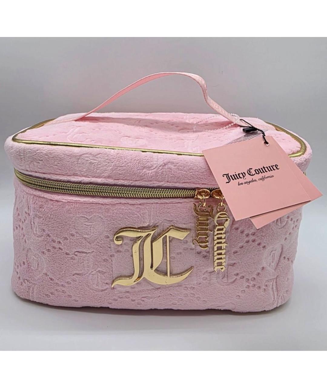 JUICY COUTURE Розовая бархатная косметичка, фото 5