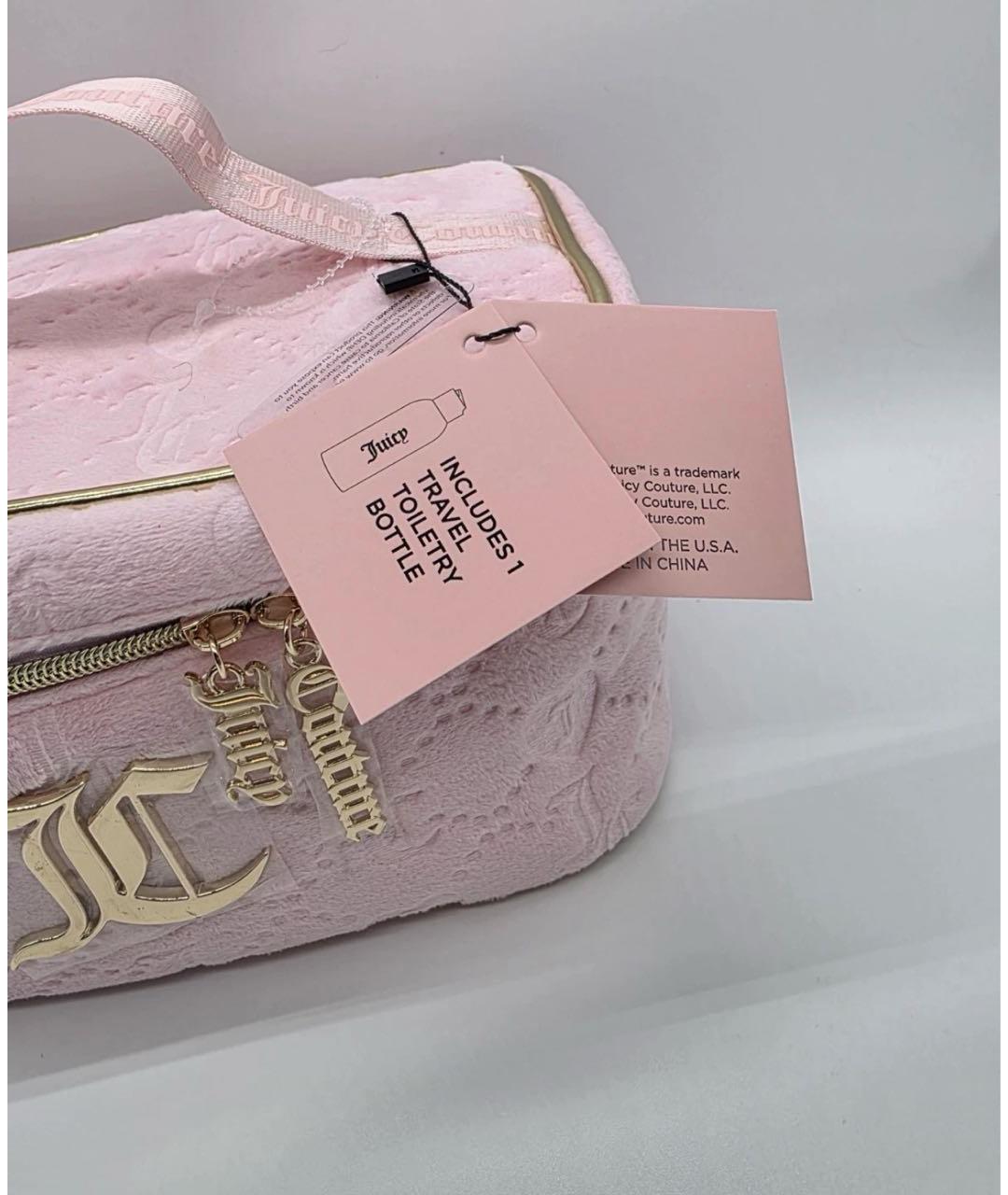 JUICY COUTURE Розовая бархатная косметичка, фото 2