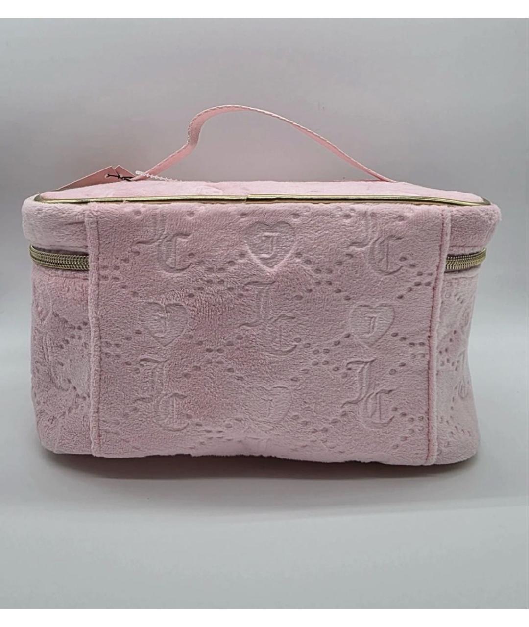 JUICY COUTURE Розовая бархатная косметичка, фото 3