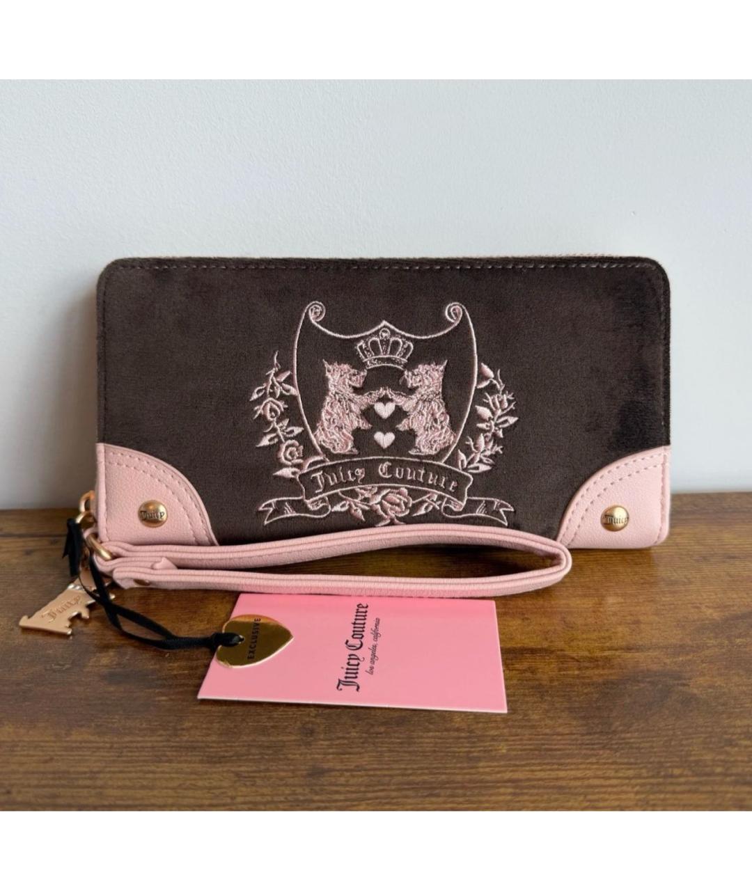 JUICY COUTURE Коричневый бархатный кошелек, фото 5