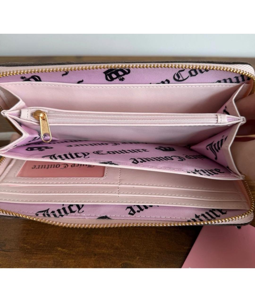 JUICY COUTURE Коричневый бархатный кошелек, фото 4