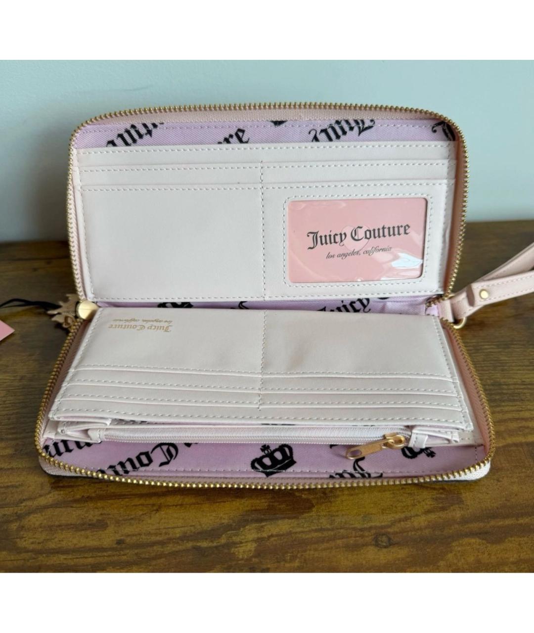 JUICY COUTURE Коричневый бархатный кошелек, фото 3