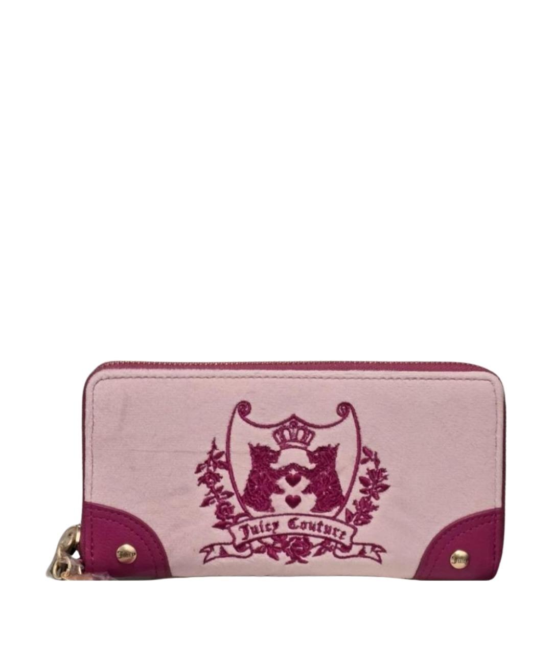 JUICY COUTURE Розовый бархатный кошелек, фото 1