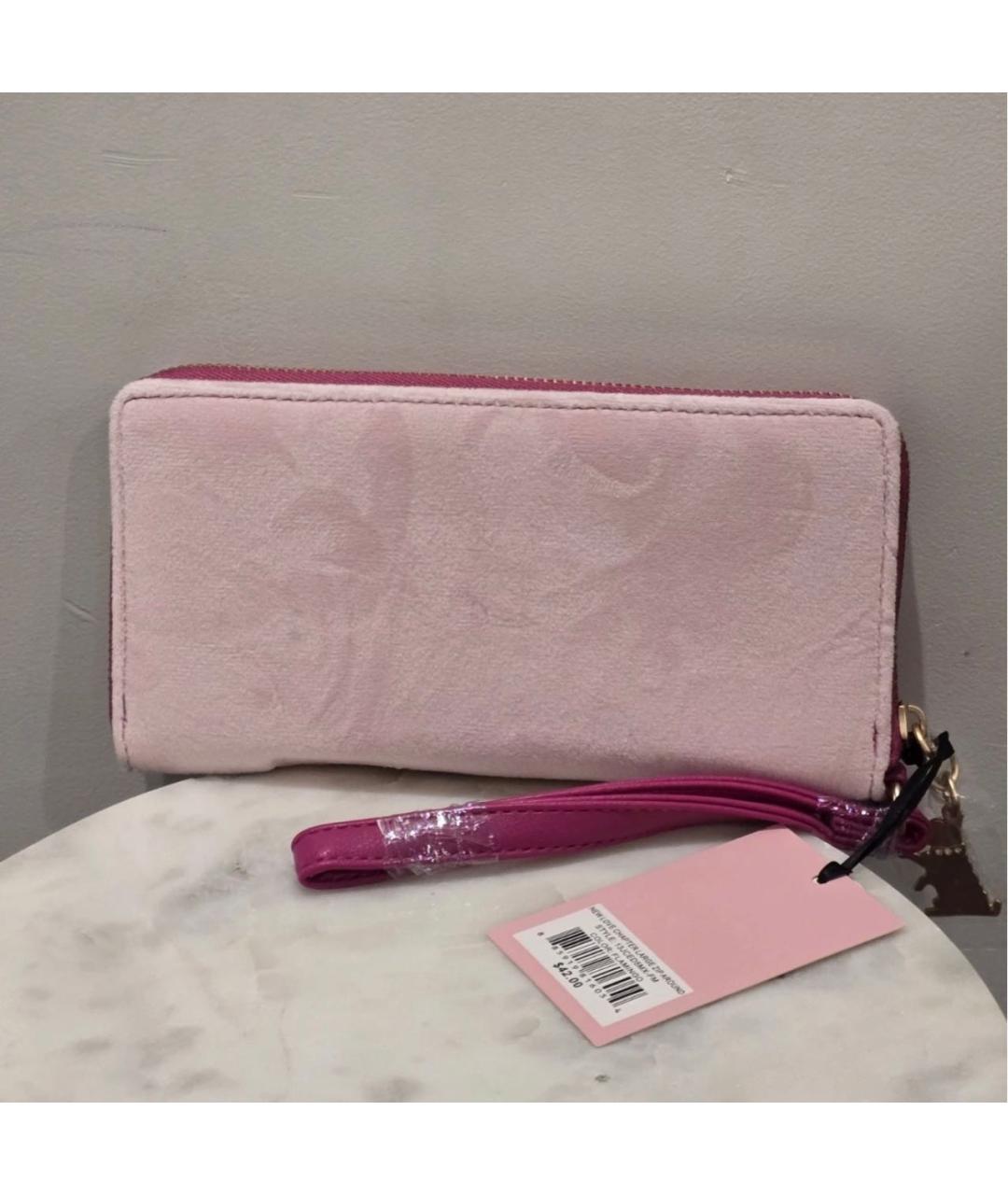 JUICY COUTURE Розовый бархатный кошелек, фото 2