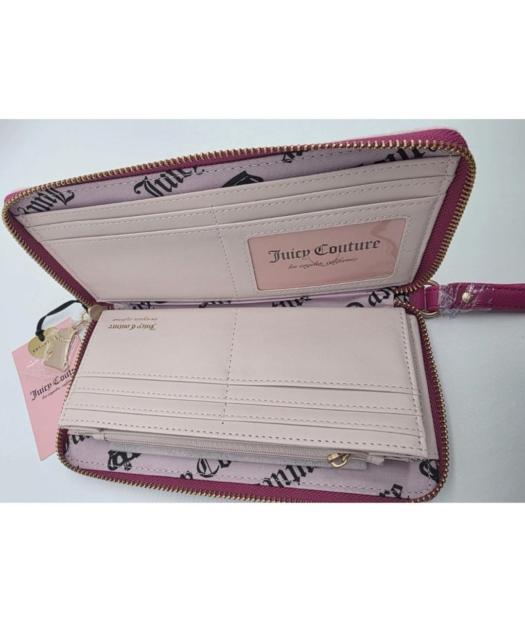 JUICY COUTURE Розовый бархатный кошелек, фото 3