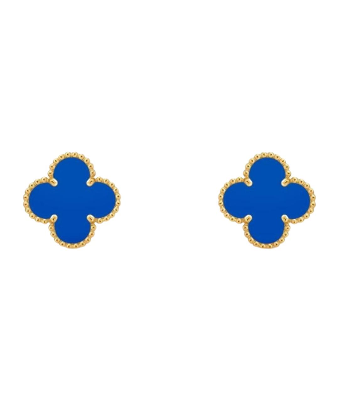VAN CLEEF & ARPELS Синие серьги из желтого золота, фото 1