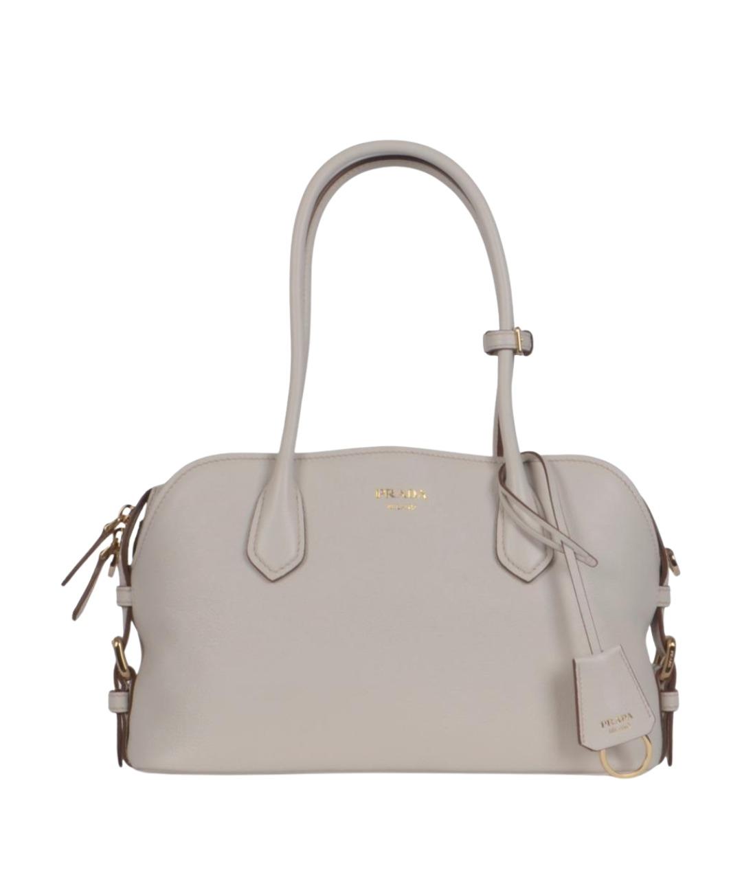 PRADA Белая кожаная сумка тоут, фото 1
