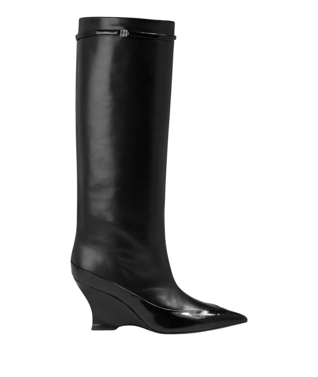 GIVENCHY Черные кожаные сапоги, фото 1