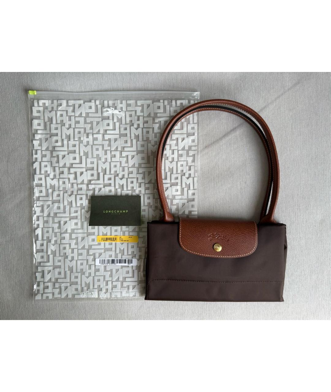 LONGCHAMP Коричневая сумка тоут из канвы, фото 5