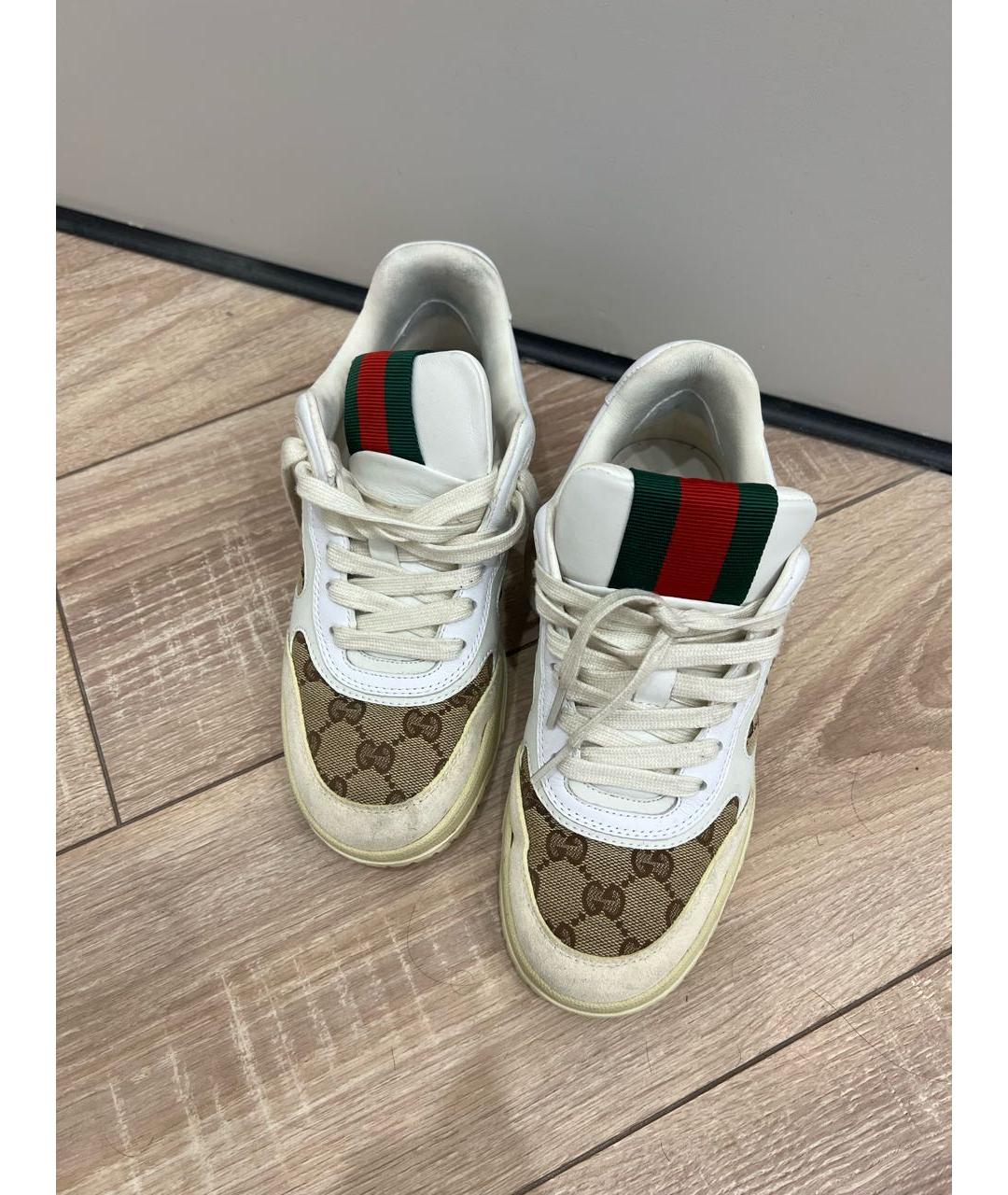 GUCCI Бежевые замшевые кеды, фото 3