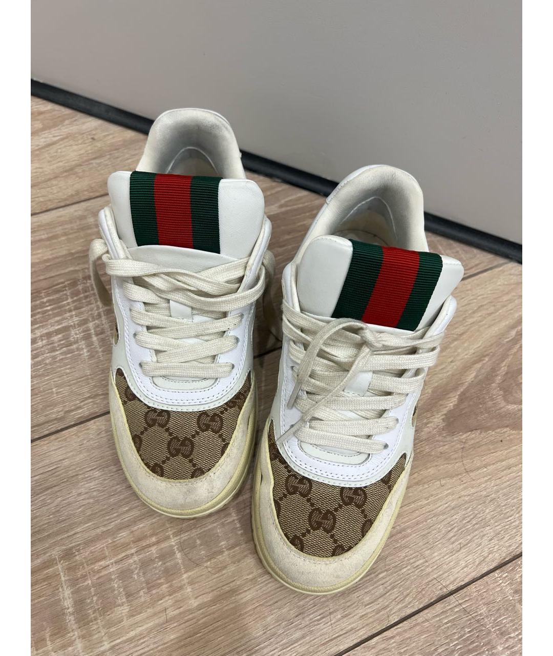 GUCCI Бежевые замшевые кеды, фото 4