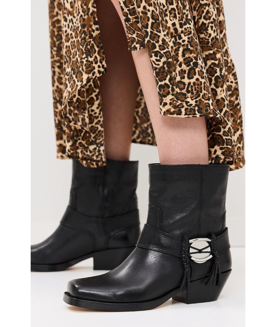 ISABEL MARANT Черные кожаные полусапоги, фото 6