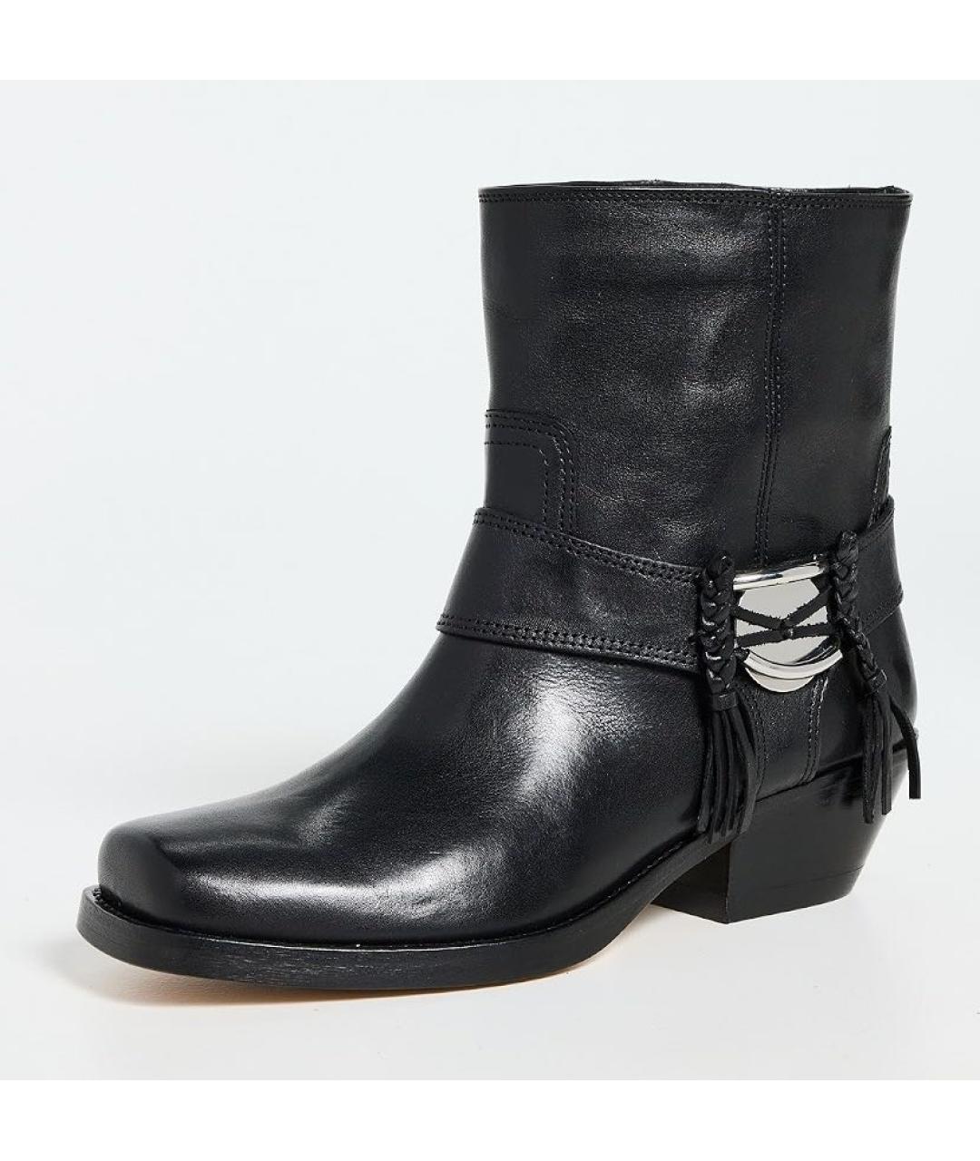 ISABEL MARANT Черные кожаные полусапоги, фото 2