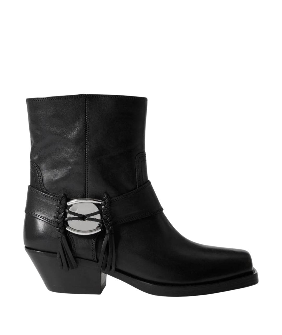 ISABEL MARANT Черные кожаные полусапоги, фото 1