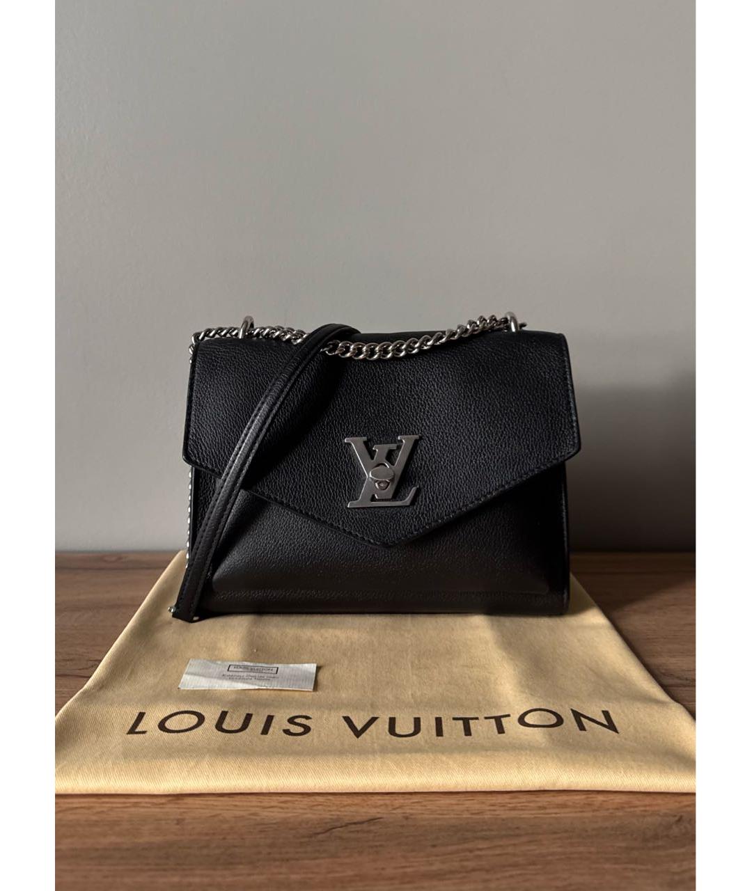 LOUIS VUITTON Черная кожаная сумка через плечо, фото 5