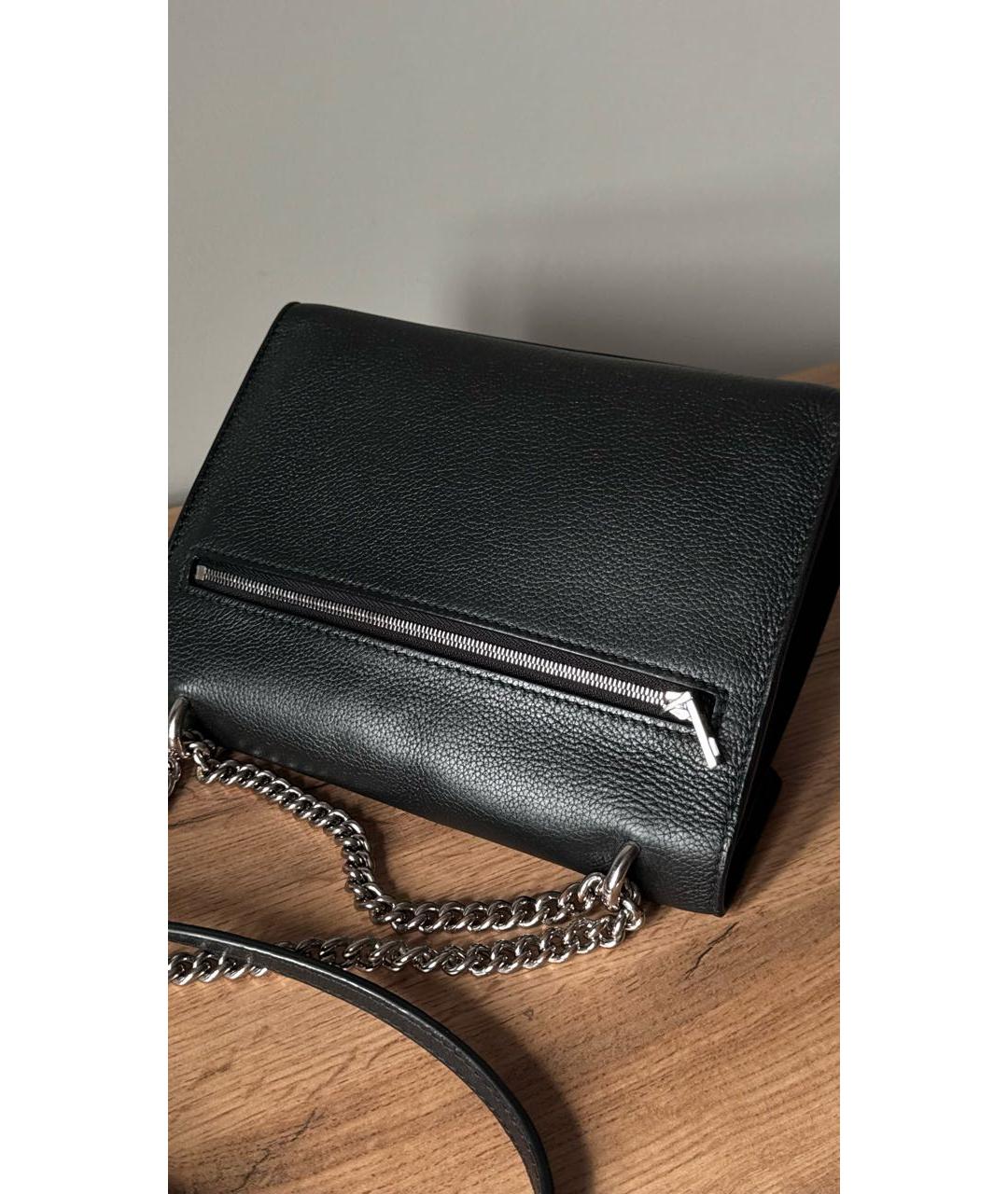 LOUIS VUITTON Черная кожаная сумка через плечо, фото 4